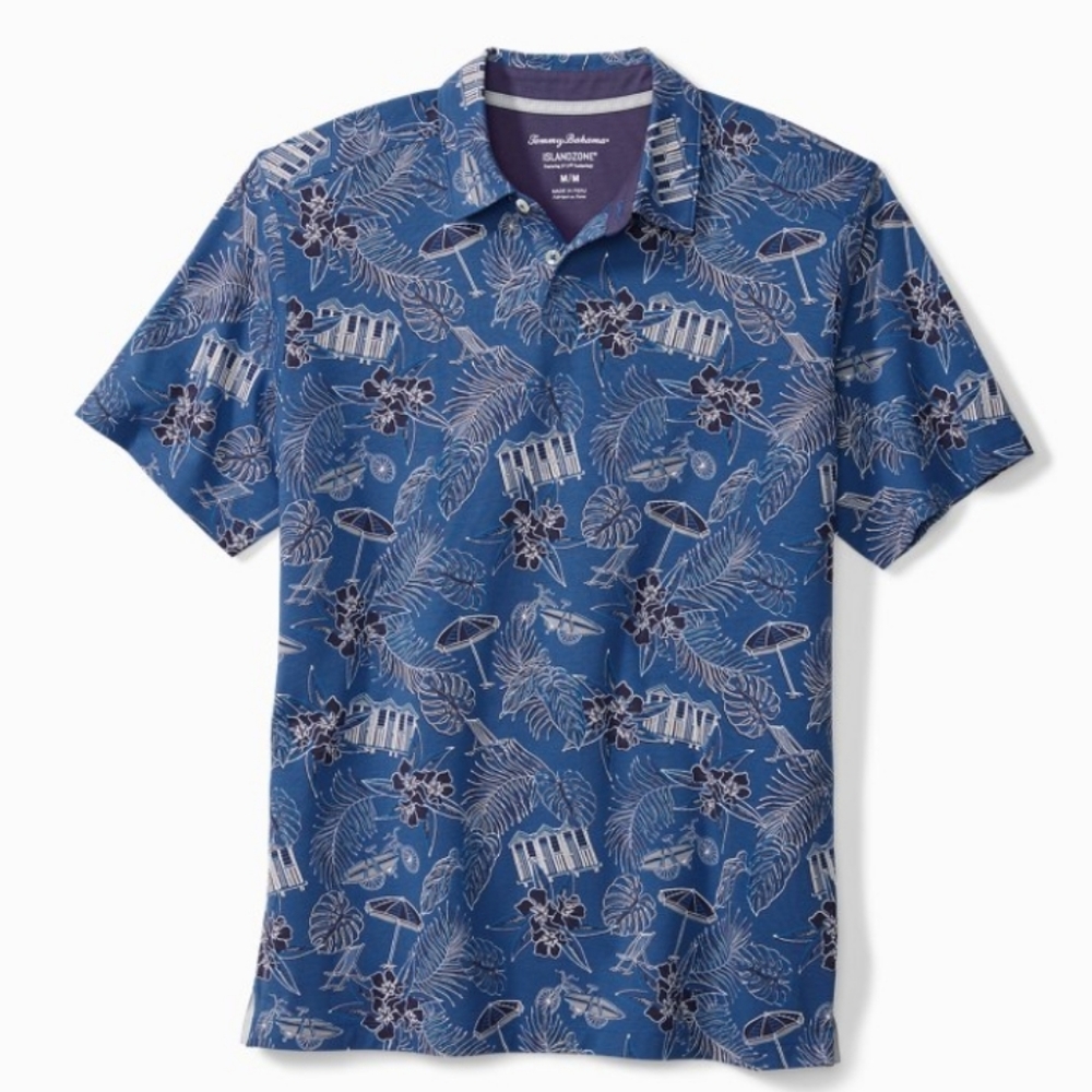 Tommy Bahama Men's Cabana Club IslandZone® Polo Size Medium, Color Blue